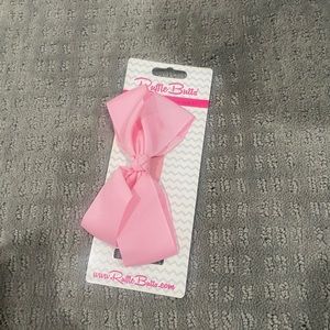 Ruffle Butts pink bow headband